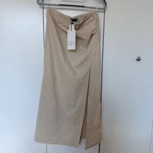 Brand New Zara Linen Skirt with side slit